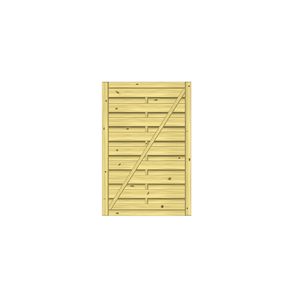 Kraftigt lamelhegn lge model Toftlund 100x150cm (BxH)