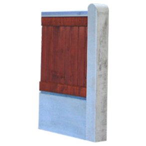 L�gtehegn trykimp. gran. teakmalet 189x90cm (120cm over jord)