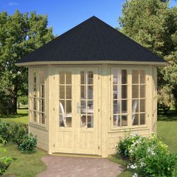 Ls 8-kantet pavillon i ubehandlet tr p 6,9m2