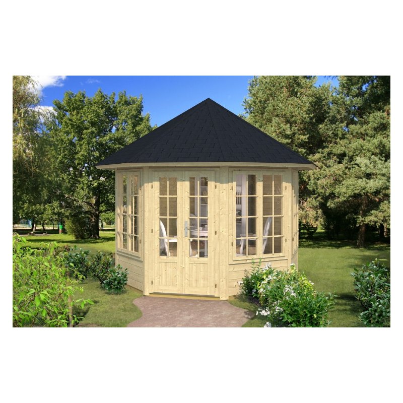 Ls 8-kantet pavillon i ubehandlet tr p 6,9m2