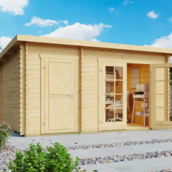 Redskabsskur model Borup 9 m&sup2; med 2 rum og dre med glas - Guldklasse