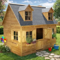 Legehus Karl med hems, skorsten og karnapper - S�lvklasse p� 3,83m2 + 1,6m2 hems