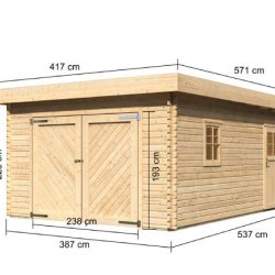 Lemvig garage i ubehandlet tr med fladt tag p 18,7m2