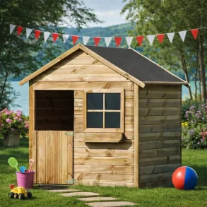 Legehus Mathias - klassisk tr�legehus med blomsterkasse og vindue 1,41m2