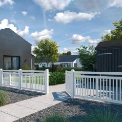 Linea facadehegn i hvid 150x80cm (BxH)