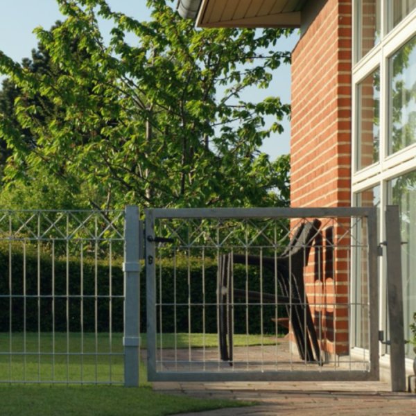 Lge til panelhegn med "X" dekoration galvaniseret inkl. stolper m.m. 100x80cm (BxH) model "Liseleje"