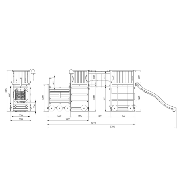 Loco express leget�rn teak farvet med gr�n rutsjebane