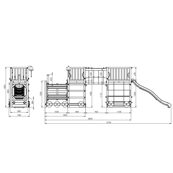 Loco express leget�rn teak farvet med gr�n rutsjebane
