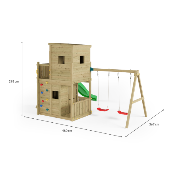 Lofter leget�rn trykimpr�gneret med gr�n rutsjebane