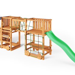 Loco express leget�rn teak farvet med gr�n rutsjebane