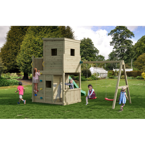 Lofter leget�rn trykimpr�gneret med gr�n rutsjebane