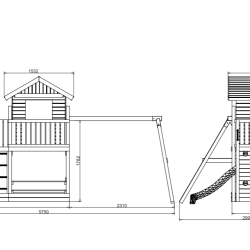 Longstepper leget�rn trykimpr�gneret med gr�n rutsjebane