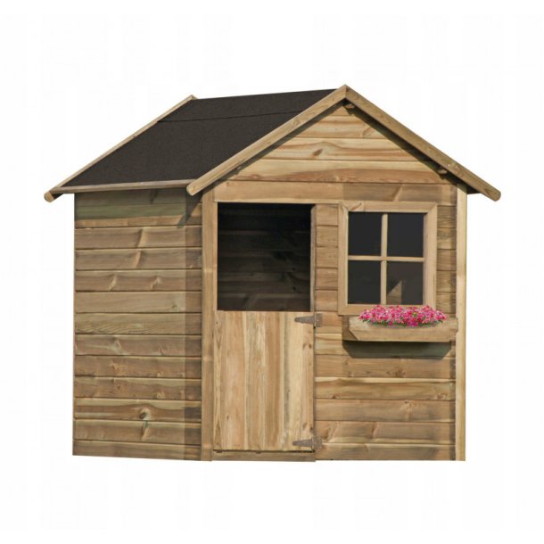 Legehus Mathias  klassisk trlegehus med blomsterkasse og vindue