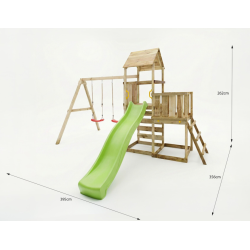 MaxPlay 3.2 leget�rn med to gynges�der, rutsjebane og klatrev�g