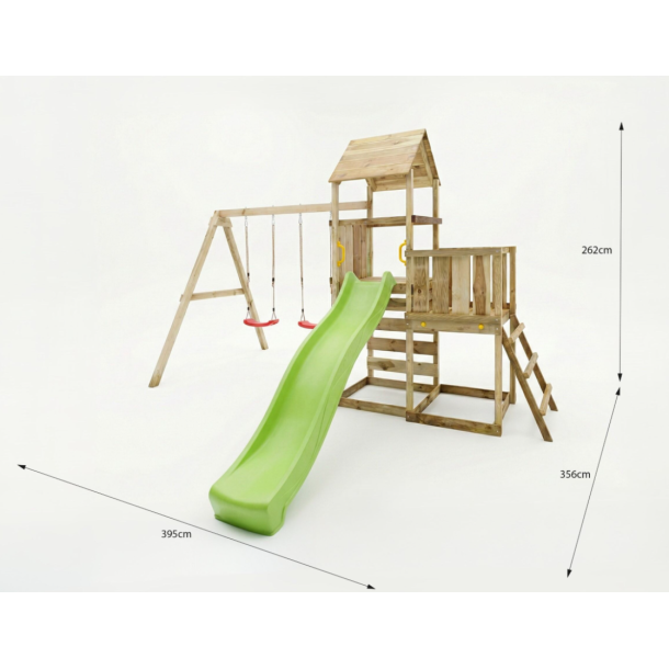 MaxPlay 3.2 leget�rn med to gynges�der, rutsjebane og klatrev�g