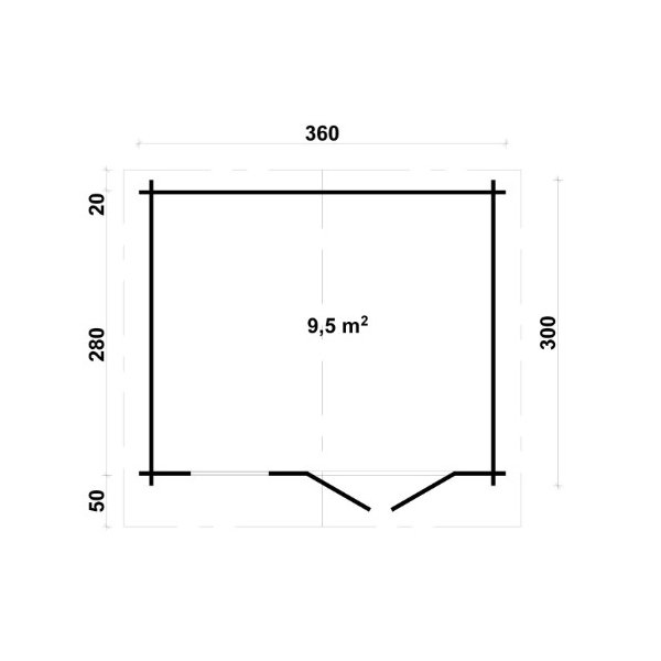 Mejlsig redskabsskur p 9,5m2 i ubehandlet tr