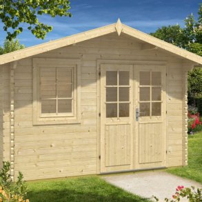 Mejlsig redskabsskur p 9,5m2 i ubehandlet tr