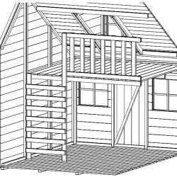 Mia legehus med hems og kvist &#150; et legehus i to etager til leg og fantasi