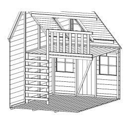 Legehus Mia med hems og kvist  et rummeligt legehus i to etager