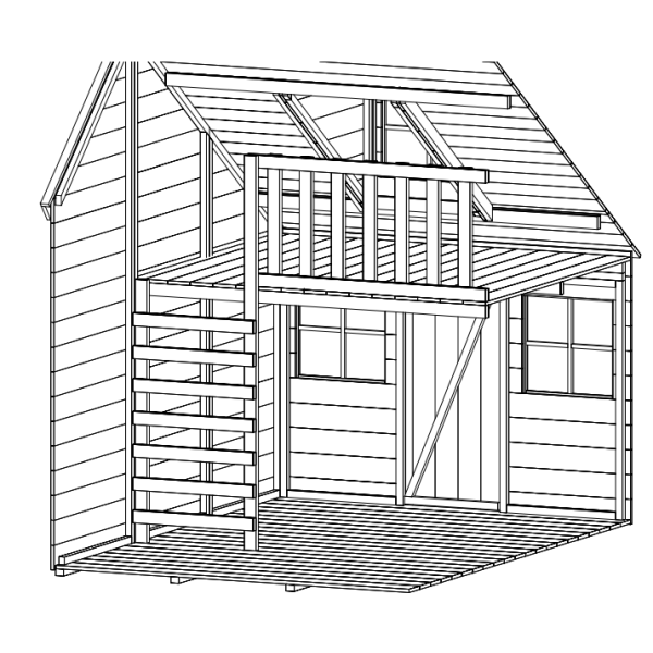 Mia legehus med hems og kvist &#150; et legehus i to etager til leg og fantasi