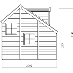Mia legehus med hems og kvist &#150; et legehus i to etager til leg og fantasi