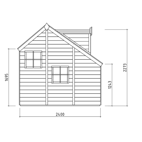 Mia legehus med hems og kvist &#150; et legehus i to etager til leg og fantasi