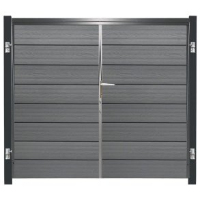 Nice pulverlakeret gr� dobbeltl�ge inkl. stolper 197x180cm (BxH)