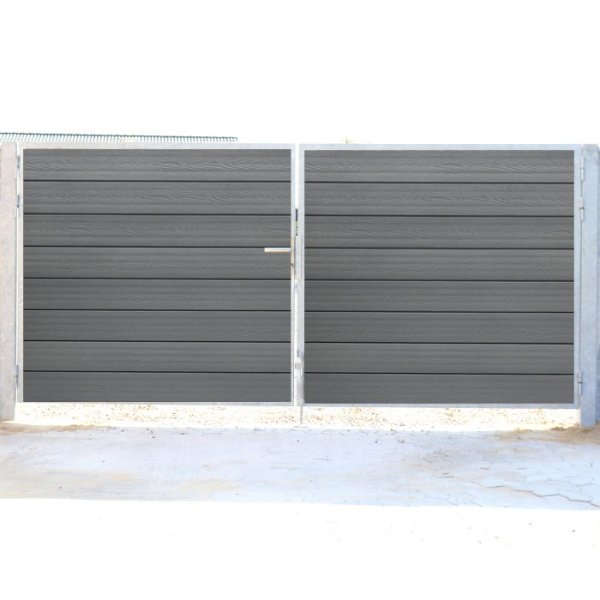 Nice dobbeltlge i gr med ls inkl. stolper 300x90cm (BxH)