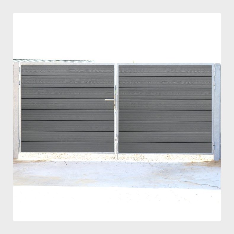 Nice dobbeltlge i gr med ls inkl. stolper 300x180cm (BxH)