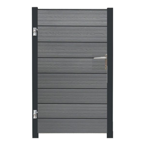 Nice enkeltlge pulverlakeret sort i komposit inkl. Stolper 97cm i bredden x den valgte hjde