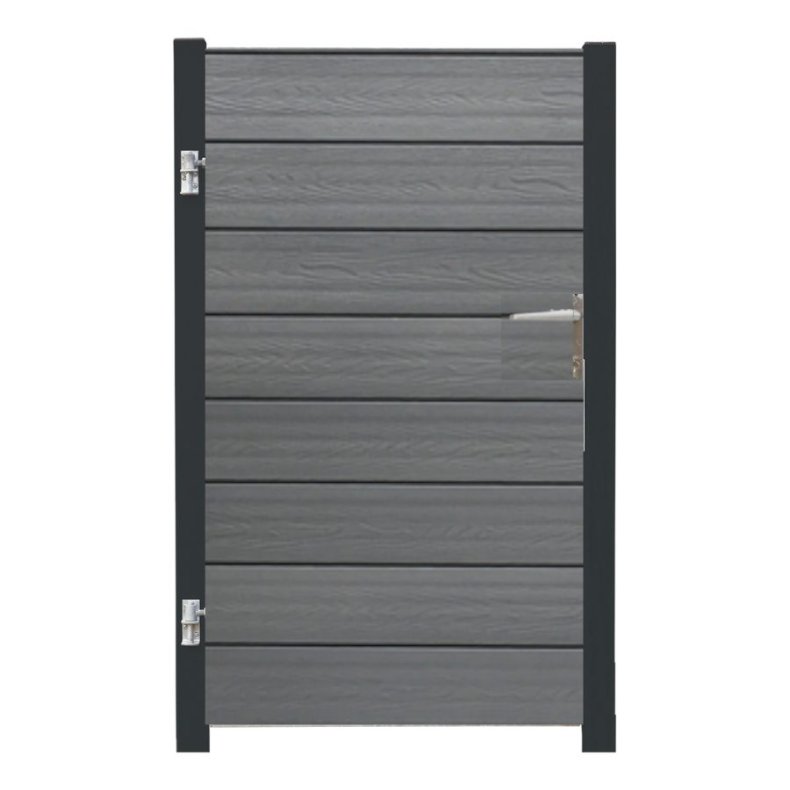 Nice enkeltlge pulverlakeret sort i komposit inkl. Stolper 97cm i bredden x den valgte hjde