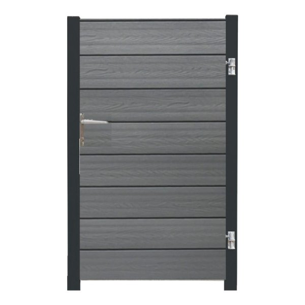 Nice enkeltlge pulverlakeret sort i komposit inkl. Stolper 97cm i bredden x den valgte hjde