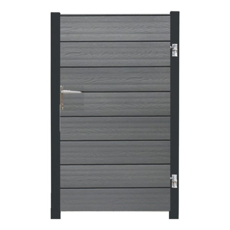 Nice enkeltlge pulverlakeret sort i komposit inkl. Stolper 97cm i bredden x den valgte hjde