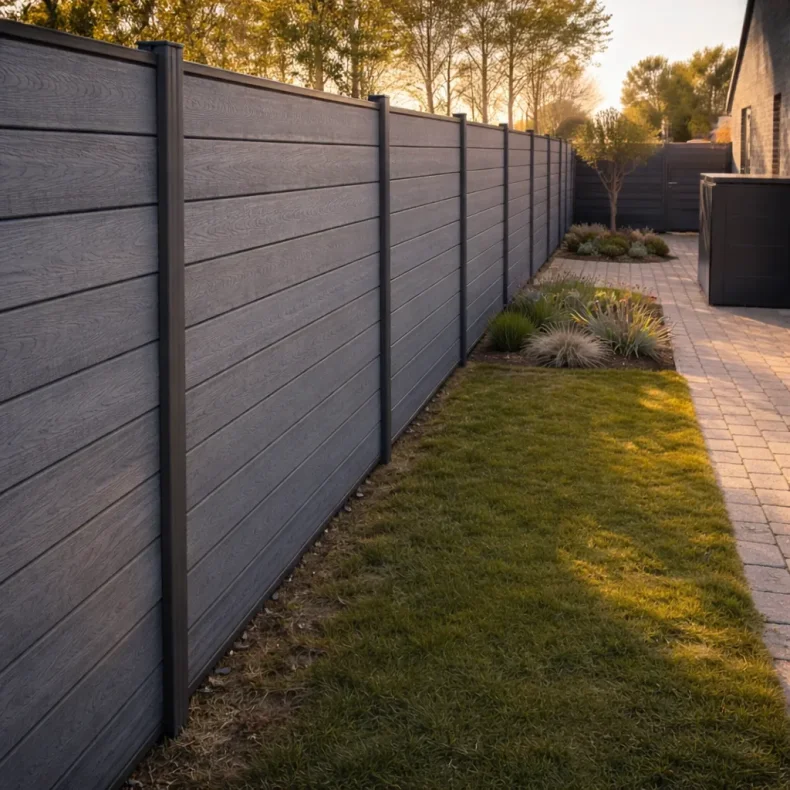 Milano komposithegn med antracitte alustolper - komplet s�t inkl. tilbeh�r - Guldklasse