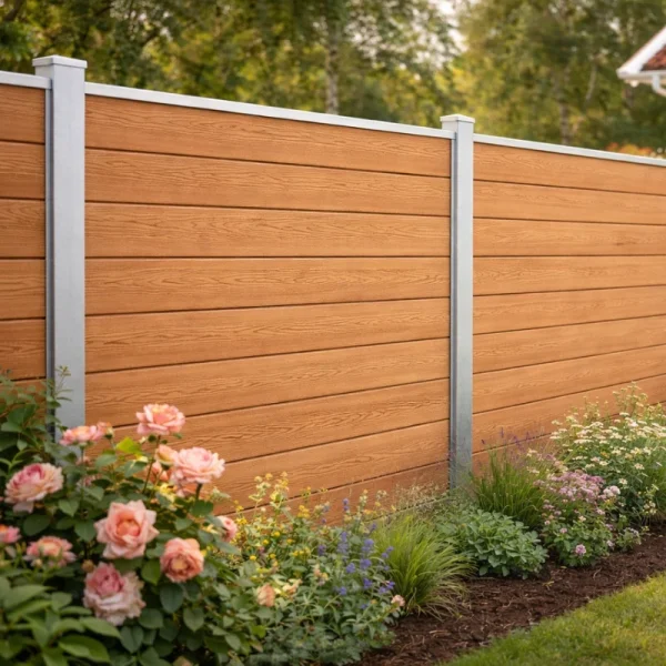 Milano komposithegn med galvaniserede st�lstolper - Guldklasse