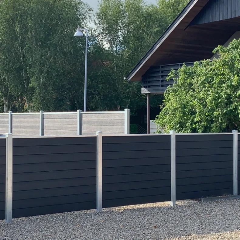 Milano komposithegn med galvaniserede stlstolper - Guldklasse