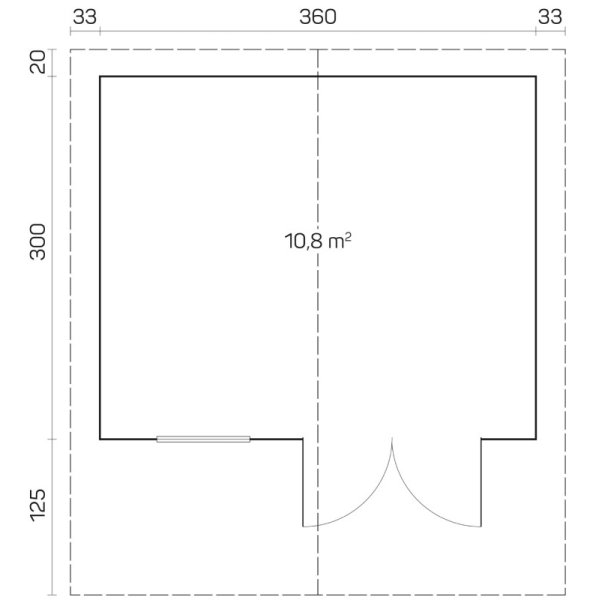 Mors havehus p 10,8m2 i ubehandlet tr