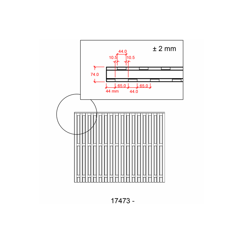 Nagano hegn i grundmalet hvid 180x140cm (BxH)
