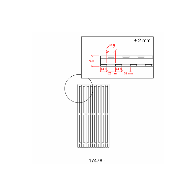 Nagano hegn i grundmalet hvid 90x180cm (BxH)