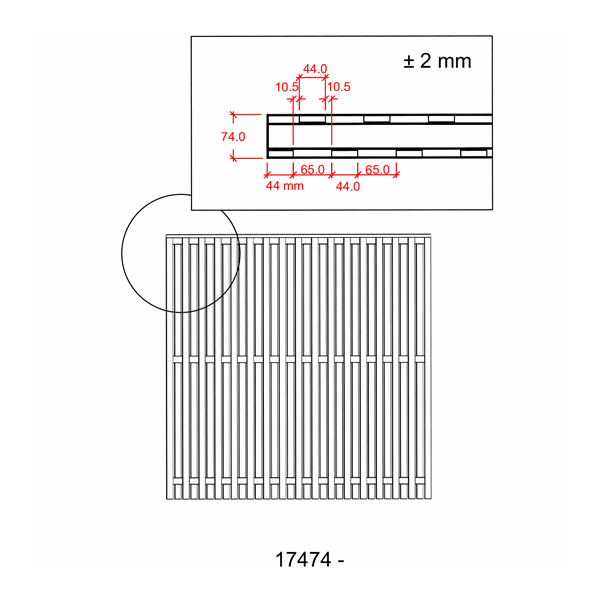 Nagano hegn i grundmalet hvid 180x180cm (BxH)