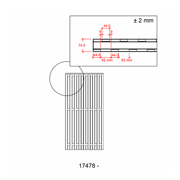 Nagano hegn i grundmalet sort 90x180cm (BxH)