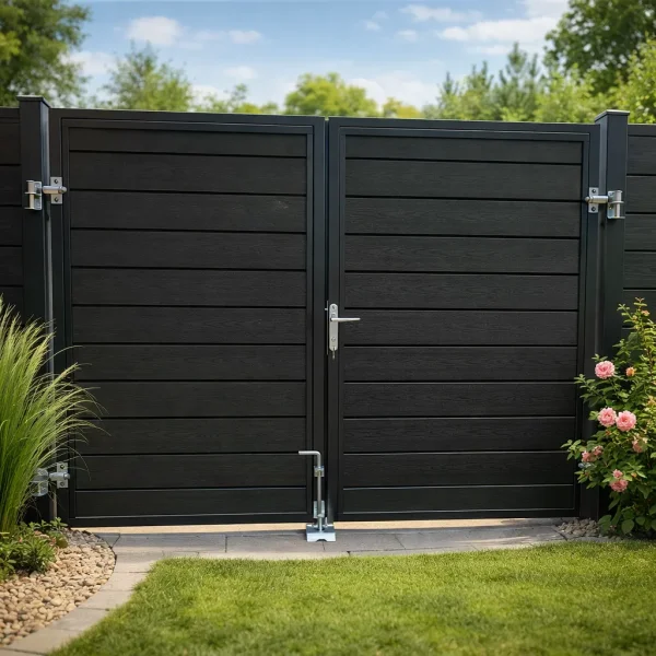 Nice pulverlakeret sort dobbeltl�ge inkl. stolper 197x140cm (BxH)