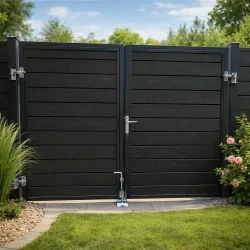 Nice pulverlakeret sort dobbeltl�ge inkl. stolper 197x90cm (BxH)