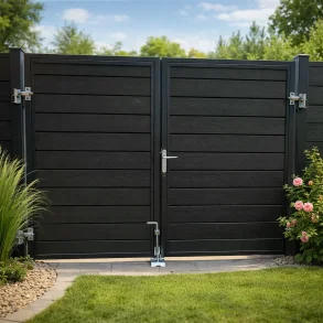 Nice pulverlakeret sort dobbeltl�ge inkl. stolper 197x180cm (BxH)