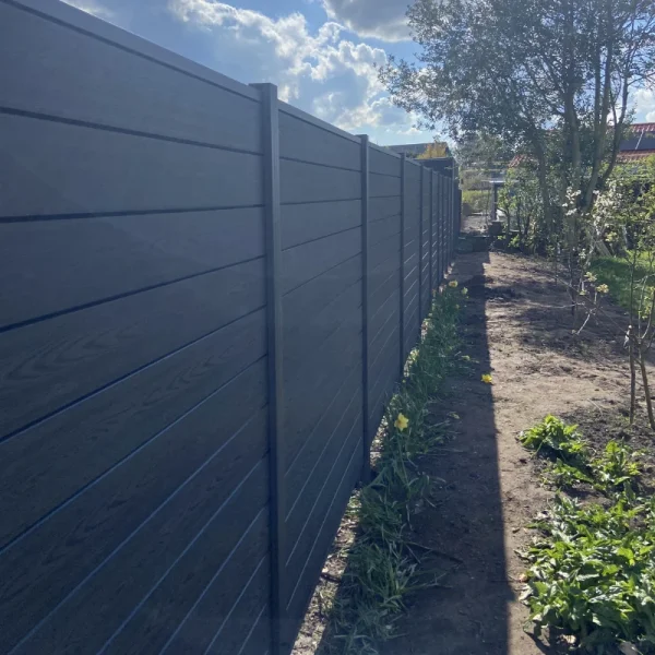 Nice komposithegn med aluminiumsstolper i antracit - Guldklasse