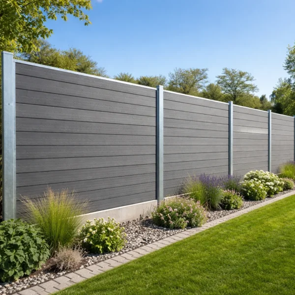 Guldklasse: Nice komposithegn med betonbundplade, galvaniserede st�lstolper og tilbeh�r