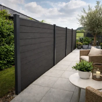 Nice komposithegn med pulverlakeret st�lstolper - Guldklasse