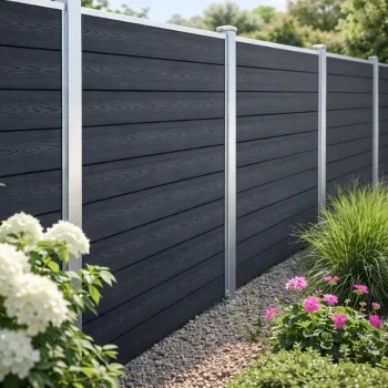 Nice komposithegn med galvaniserede st�lstolper - Guldklasse