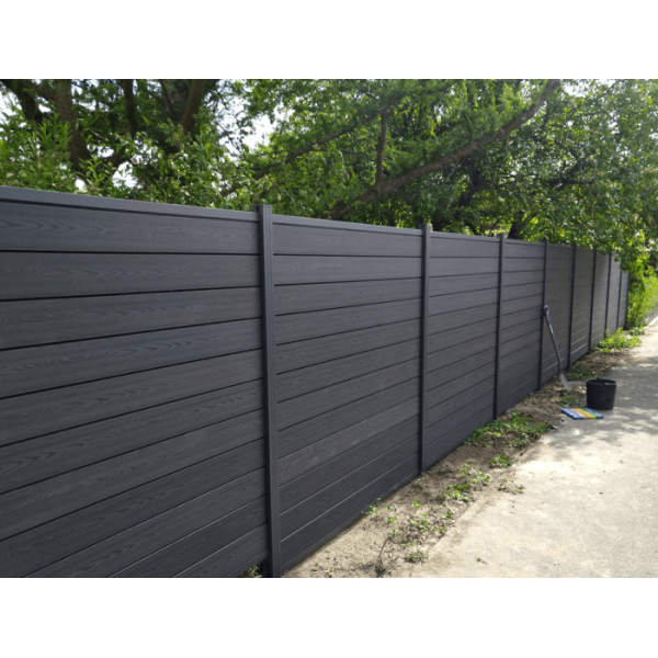 Nice komposithegn med aluminiumsstolper i antracit - Guldklasse