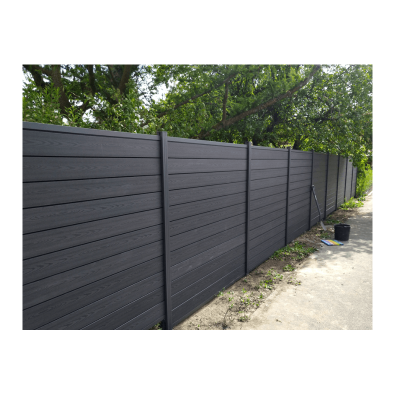 Nice komposithegn med alu stolper i antracit - Guldklasse